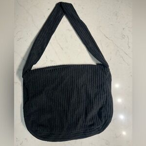 Black Corduroy Shoulder Bag – Everyday Tote / School Bag